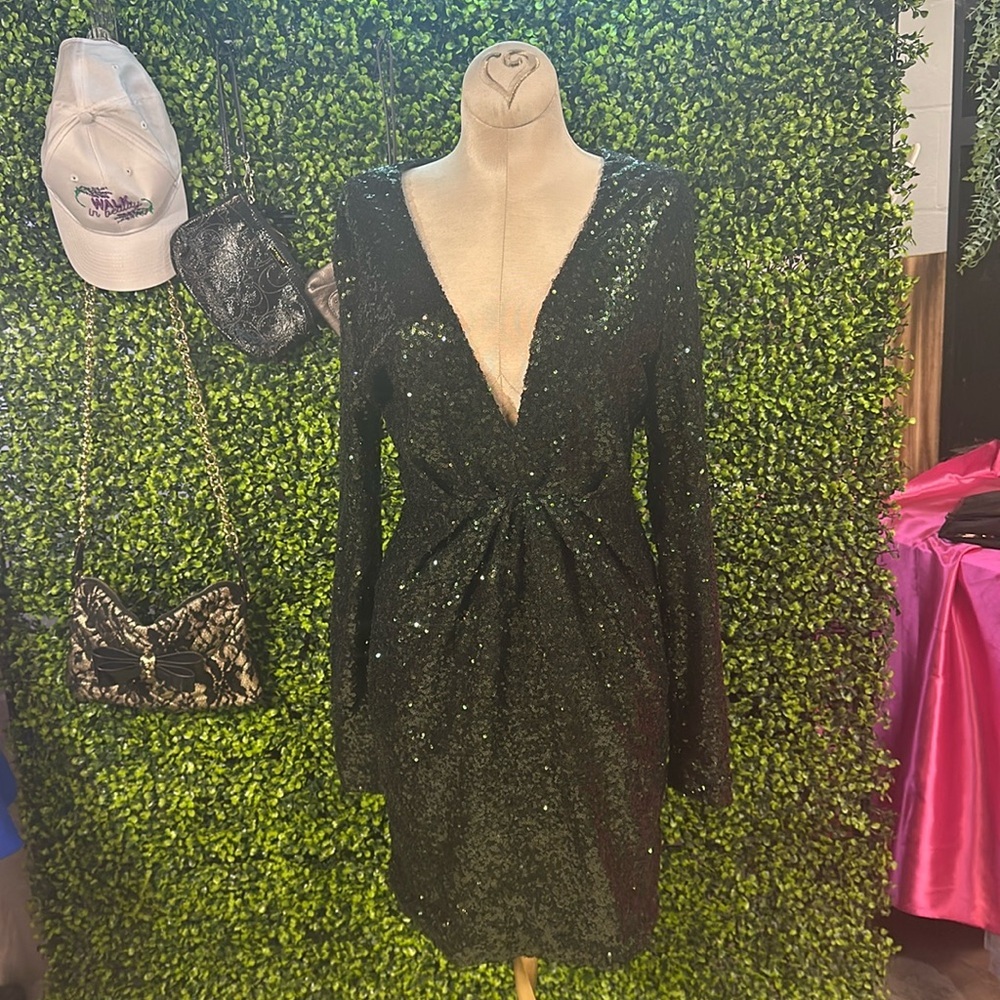 Charlotte Russe Green Sequin Dress Size Medium
